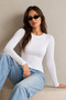 Women's Crew Neck Tight Basic 3-Piece Blouse - 3