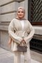 Women's Belted Oversize Knitwear Tie-Up Cardigan, Jacket - 5