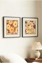 2 Pieces of Black Wooden Framed Square Wooden Painting with Yellow Daisies and Floral Concept - Home, Business, and Office Decoration Painting - 5