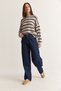 Women's Navy Blue High-Waisted Baggy Fit Loose-Fit Jeans 60286780 - 5