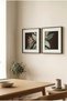 2 Pieces Black Wooden Framed Artistic Dramatic Tropical Leaf Illustration Square Wooden Painting - Home, Business, and Office Decoration Painting - 4