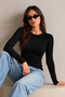 Women's Crew Neck Tight Basic 3-Piece Blouse - 7