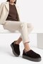 Foly Brown Suede Genuine Leather Women's Fur Slippers - 2