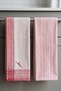 2-Piece Striped and Embroidered Kitchen and Hand Towels, Drying Cloths |   High Absorbency, Fast Drying |   40X60 cm