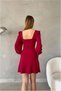 Crepe Dress with Square Neck and Collar, Long Fabric · Color: Emerald · Size: M BX - 2
