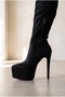 Zev Black Suede Platform Special Design Heeled Women's Shoes - 3