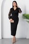 Double-Breasted Collar Glittery Slit Dress 2026-2052 - 4