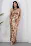 Halter neck large sequin dress evening gown ecr6094 - 7