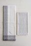 2-Piece Striped and Embroidered Kitchen and Hand Towels, Drying Cloths |   High Absorbency, Fast Drying |   40X60 cm - 3