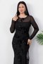 Crew Neck Front Tie Glitter Dress Dks1469 - 6