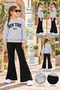 Winter, Spring, and Autumn Girls' Black Spanish Flared Bottoms and Gray Sweat Top - 2