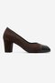 Oscott Brown Suede Leather Women's Thick Heeled Shoes - 5