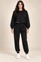 Women's Black Stone Stripe Detailed Oysho Tracksuit Set Hzl26S-Wm573 - 3
