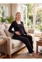 New Season Black Buttoned Breastfeeding Feature Lace Detailed Design Long Sleeve 100% Cotton Maternity Pajama Set - 4