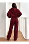 Women's Oversize Hooded Sweatshirt Wide Leg Sweatpants 100% Cotton Ribbed 2-Piece Set - 3