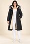 Women's Black Plus Size Hooded Fur Detailed Plush Lined Long Coat Hzl28W-Rzb219