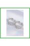 Brass Silver Color Chain Model Hoop Earrings Bezoss