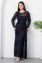 Crew Neck Front Tie Glitter Dress Dks1469 - 4