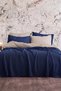 Navy Blue 4 Layer Muslin 100% Cotton Pique - Bedspread - Tv Blanket