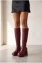 Kairo Women's Thick Heel Platform Boots Burgundy Skin