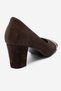 Oscott Brown Suede Leather Women's Thick Heeled Shoes - 7