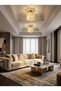 Sageliving Modern Gold Crystal Flush Mount Ceiling Light, 10cm Mini Square Chandelier for Bedroom