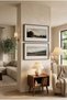 2 Pieces of Pvc Framed Horizontal Wooden Painting with Black Wooden Frame and View of Foggy Mountain and Forest - Home, Business and Office Decoration Painting - 2
