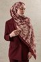 Burgundy Fresco Pattern Kraş Shawl