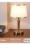 DUNISO Modern Bedside Lamp Simple Desk Lamp,Metal Table Lamp,Bedroom Lamp Electroplated Brass Stem