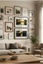 2 Pieces of Black Wooden Framed Modern Horizontal Wooden Painting with Pvc Panels in Golden Yellow and Coffee Tones - Home, Business, and Office Decoration Painting - 3