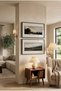 2 Pieces of Pvc Framed Horizontal Wooden Painting with Black Wooden Frame and View of Foggy Mountain and Forest - Home, Business and Office Decoration Painting - 2