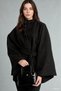 Belted Cape Sleeve Stand Collar Buttoned Cashmere Jacket I3467Ax26Au