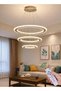 AL THURAYAT Modern LED Chandelier with 3 Circular Rings – 3 Color Lighting Modes – Remote Control