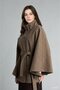 Belted Cape Sleeve Stand Collar Buttoned Cashmere Jacket I3467Ax26Au