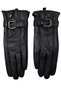 Women's Winter Lambskin Zippered Buckle Leather Gloves - 3