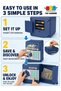 Electronic Piggy Bank Money Saving Safe Box for Kids, Blue Password Protected ATM Bank - 5
