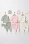 Mi̇noti̇ Newborn Baby Hospital-Issued Interlock Ribbed Double-Breasted Bodysuit Set (with Booties, under Hat, and Bib)