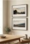 2 Pieces of Pvc Framed Horizontal Wooden Painting with Black Wooden Frame and View of Foggy Mountain and Forest - Home, Business and Office Decoration Painting - 4