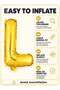 Giant Gold Letter L Balloon Foil Helium Big Single Mylar Balloon Birthday Party - 4