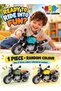 Pull Back Motorcycle Toy – Pack of 1 Assorted Colors with Lights & Sound | Realistic