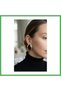 Brass Black Almond Model Vintage Gold Women's Earrings Bezoss