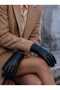 Women's Winter Lamb Leather Embroidered Leather Gloves - 8