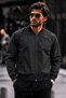 Men's Seasonal Zippered Casual Black Raincoat