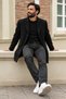 Men's Winter Classic Cut Casual Black Coat - 2