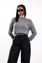 Gray Boat Neck Knitwear Sweater 146 - 5