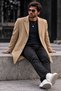Men's Kaşe Classic Cut Trend Camel Coat - 2