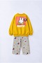 Girls' 3-Ply Cotton Sweatshirt with Checked Pattern Pants, Top and Bottom Set, Ages 2-8 - 5