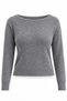 Gray Boat Neck Knitwear Sweater 146
