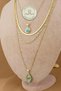 Steel Necklace - 4-Piece Combination Turquoise Stone Chain Necklace 316L Steel Necklace Does Not Tarnish or Fade - 6