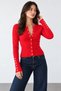 Women's Crew Neck Snap Fastener Knitwear Cardigan - 4